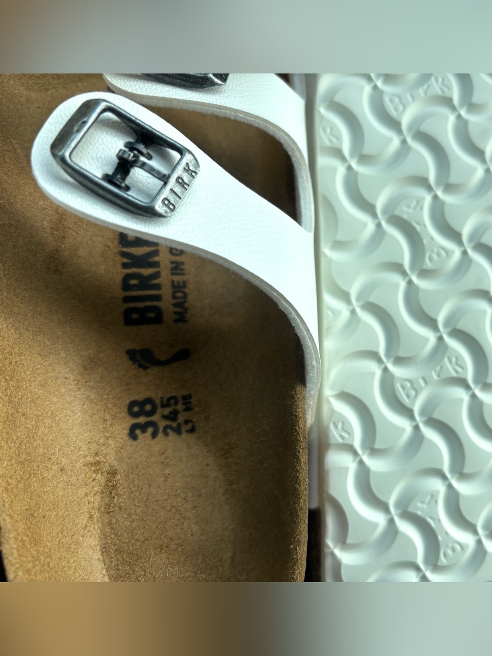 Birkenstock Florida Birko White 3-Strap Buckle Slides Sandals 37 38 39 40 - Picture 10 of 15